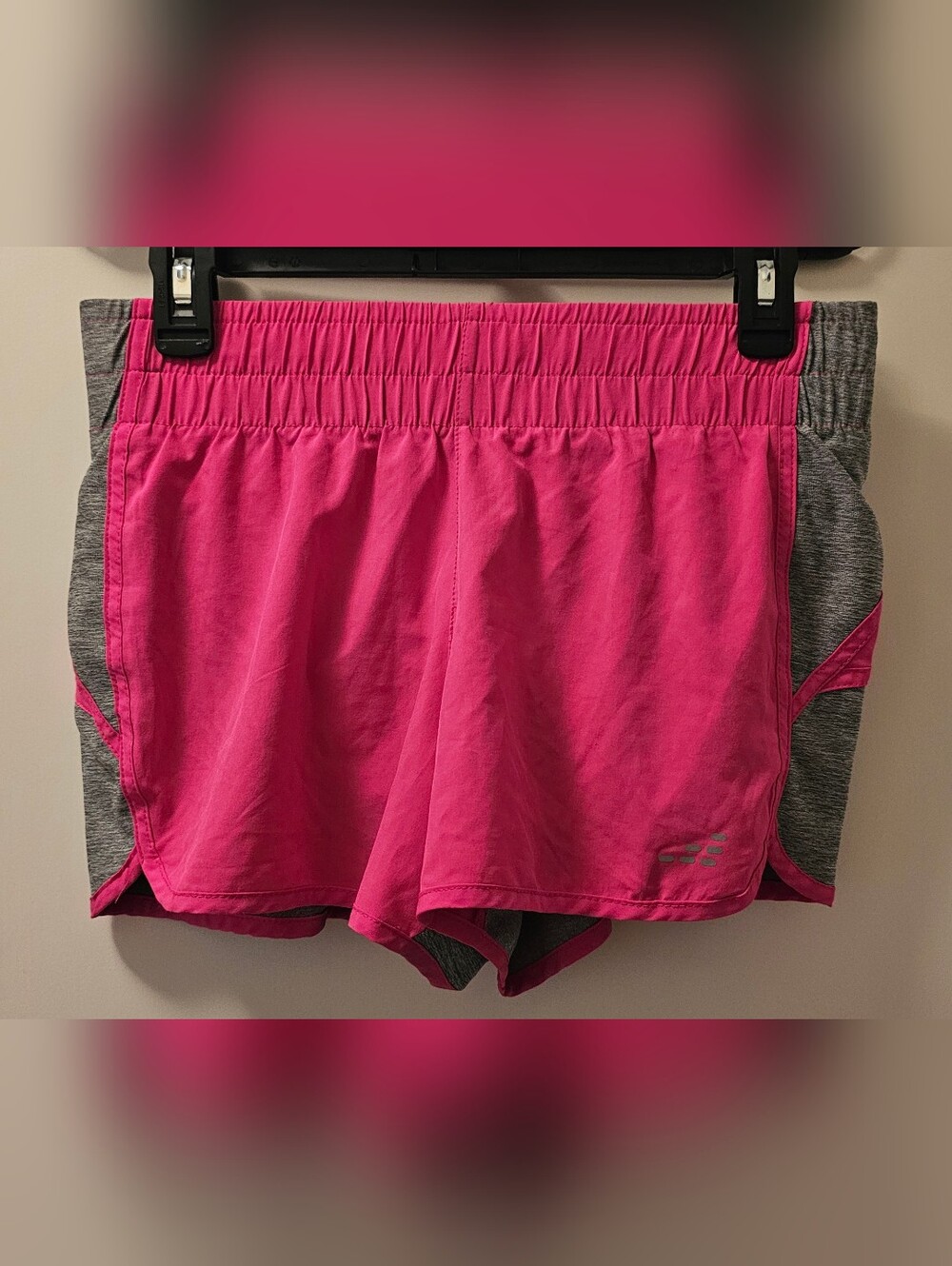 BCG Women’s Tru-Wick Athletic Running Shorts in Pink and Gray, Size Small